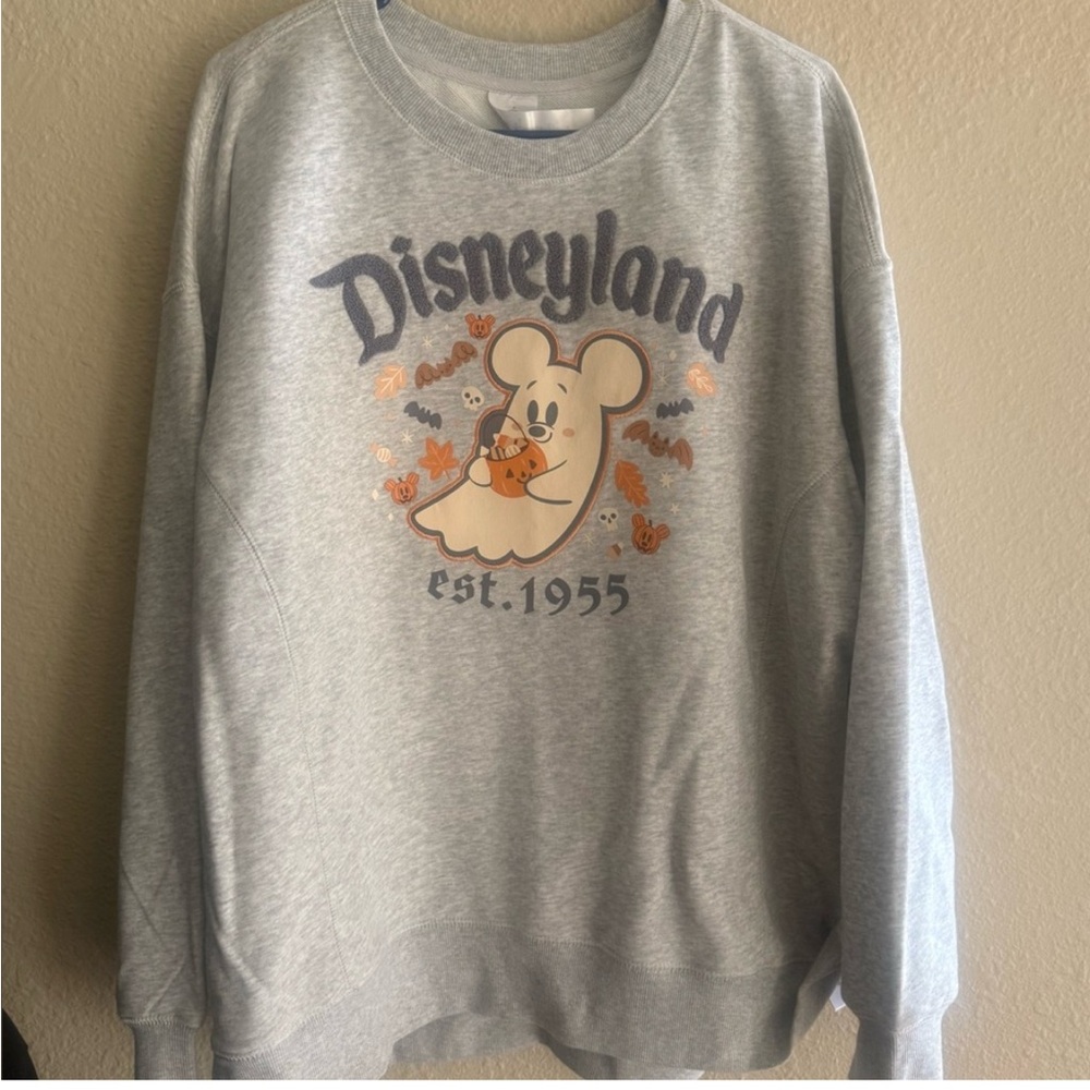 NWT Disneyland Minnie Cutie Ghost Gray Sweatshirt, Disney Parks Halloween 2025